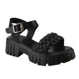 Summer women's shoes, oversized beach sandals, thick soled buckle strap, casual women