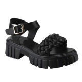 Summer women's shoes, oversized beach sandals, thick soled buckle strap, casual women