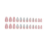 Wearing armor, detachable fake nails, nail patches, medium length almond nails, gradient cat's eye nail patches, 24 pieces