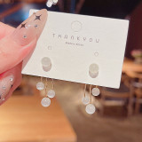 925 Silver Needle Instagram Style Small and Minimalist Cat Eye Stone Earrings Women's Tassel Earrings Earrings