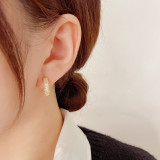 Set with zircon and two pearl earrings, fashionable and compact earrings, elegant earrings, and earrings