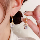 Light Luxury Sparkling Exquisite Zircon Ginkgo Leaf Fashion Earrings