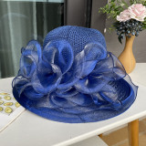 Summer New Women's Elegant Eugenia Flower Pot Hat Outdoor Sun Hat Sunshade and Sunscreen