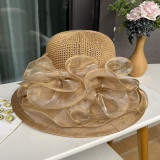 Summer New Women's Elegant Eugenia Flower Pot Hat Outdoor Sun Hat Sunshade and Sunscreen