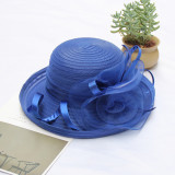 Sunscreen sun hat, organza flower mesh sun hat, spring/summer foldable women's rolled edge top hat