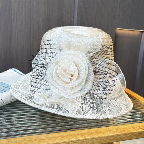 British retro round top small brim top hat basin hat summer beach fashionable sun protection cool hat