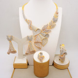 Alloy necklace, jewelry, earring set, European and American banquet