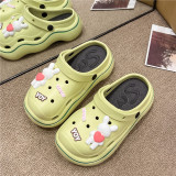 EVA hole shoes for women with thick soles, women's sandals and slippers, cute toe caps, student cartoons