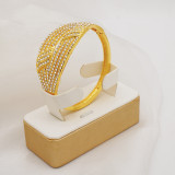 Full diamond alloy necklace, earrings, rings, bracelets, exaggerated large set, wedding bride accessories