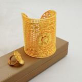 24K alloy large bracelet ring set bracelet