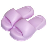 EVA thick sole slippers with a feeling of stepping on feces, high heels, fashionable one line slippers, women's sandals and slippers