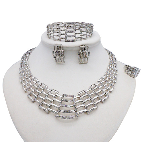 24K gold-plated wide body necklace set, jewelry necklace accessory set