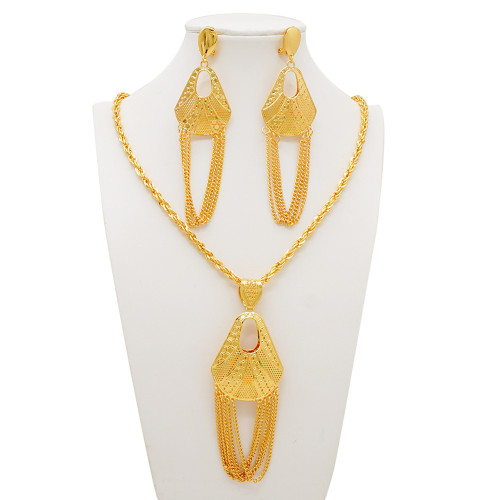 Gold Plated Necklace Jewelry Set Bracelet Earring Jewelry Set