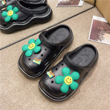 EVA hole shoes for women with thick soles, women's sandals and slippers, cute toe caps, student cartoons