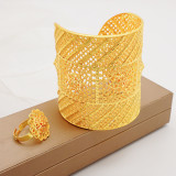 24K alloy large bracelet ring set bracelet