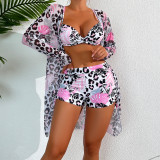 Swimming suit women's split body flat angle pants with steel support and leopard print bikini Amazon swimwear