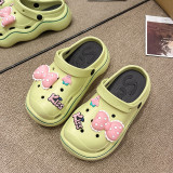 EVA hole shoes for women with thick soles, women's sandals and slippers, cute toe caps, student cartoons