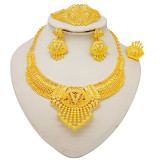 Women's alloy diamond large long necklace set
