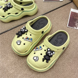 EVA hole shoes for women with thick soles, women's sandals and slippers, cute toe caps, student cartoons