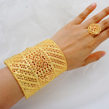 24K alloy large bracelet ring set bracelet