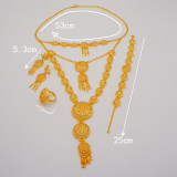 Three layer plated 24k gold necklace, bride set, jewelry, bracelet, earring, ring