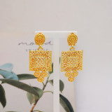 Multi layered long necklace exaggerated set gold-plated handmade long chain