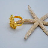 Snake pattern gold-plated large necklace set, bracelet, ring, earring, necklace set