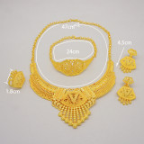 Women's alloy diamond large long necklace set