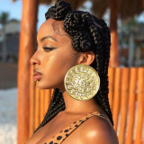 Cut and embossed exaggerated large earrings