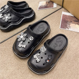 EVA hole shoes for women with thick soles, women's sandals and slippers, cute toe caps, student cartoons