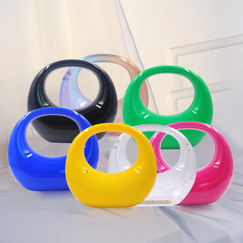 New Colorful Crescent Acrylic Handbag, Celebrity Handbag, Makeup Banquet Women's Bag