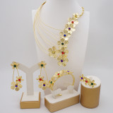 Necklace Set Zircon Set Bride Set Bracelet Earring Ring