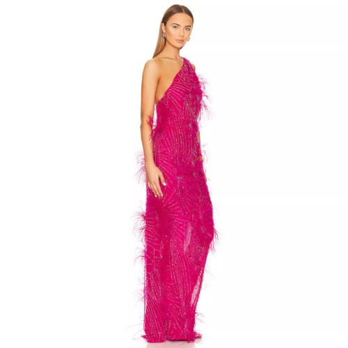 Heavy Industry Advanced Sleeveless Women's Dress with Sequin Fairy Split Back Long Style Showcasing Elegance Dress