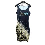 Women's Fashion Sexy Spicy Girl Printed Arm Wrap Dress Half length Skirt