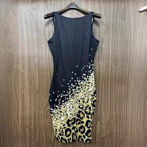 Women's Fashion Sexy Spicy Girl Printed Arm Wrap Dress Half length Skirt