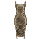 Women's Fashion Sleeveless Sexy Mid length Dress Dress Dress Women