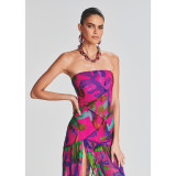 Summer New Fashionable Print Sexy Waist Raging Dress Party Party Party Vacation Dress Women