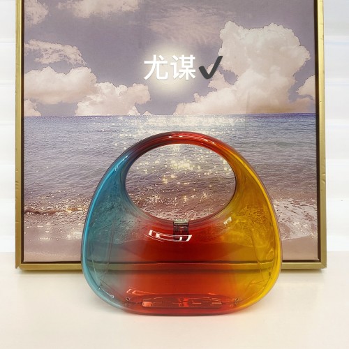 Colorful transparent acrylic box bag, banquet rhinestone candy color goose egg cloud shell, hand-held crossbody bag for women