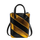 Fashionable contrasting color and stylish hand-held women's one shoulder crossbody small square bag