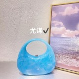 Vintage Marble Amber Acrylic Water Diamond Crescent Bag Handbag