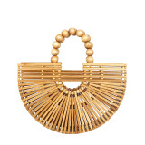 Summer Woven Bag Fashionable Hollow Large Capacity Pearl Small Fragrance Handbag
