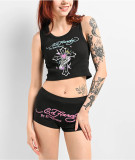 Women's positioning printed vest and shorts set