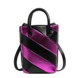 Fashionable contrasting color and stylish hand-held women's one shoulder crossbody small square bag