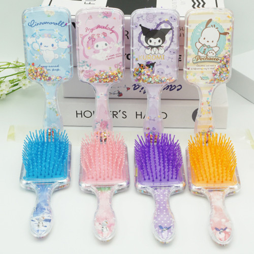Sanrio Big Ear Dog Square Long Handle Flowing Sand Hair Comb Massage Comb