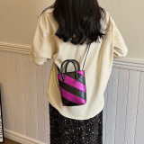 Fashionable contrasting color and stylish hand-held women's one shoulder crossbody small square bag