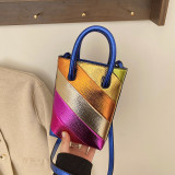 Fashionable contrasting color and stylish hand-held women's one shoulder crossbody small square bag