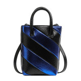 Fashionable contrasting color and stylish hand-held women's one shoulder crossbody small square bag