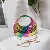 Candy colored cloud shell shiny acrylic diamond grid banquet colorful hand-held crossbody small bag
