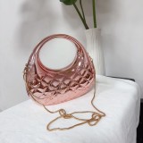 Candy colored cloud shell shiny acrylic diamond grid banquet colorful hand-held crossbody small bag