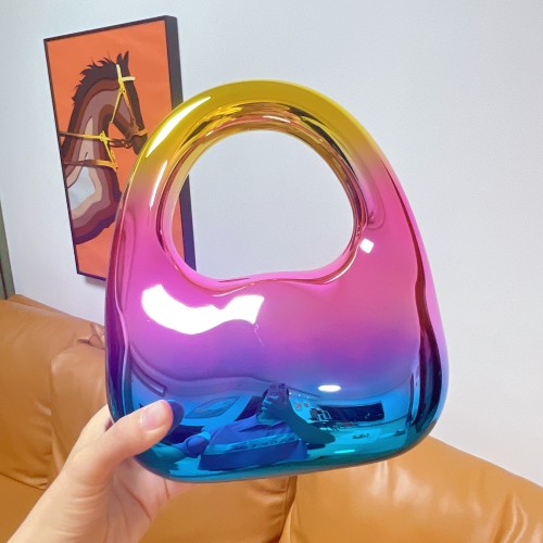 Electroplated acrylic gradient crescent bag